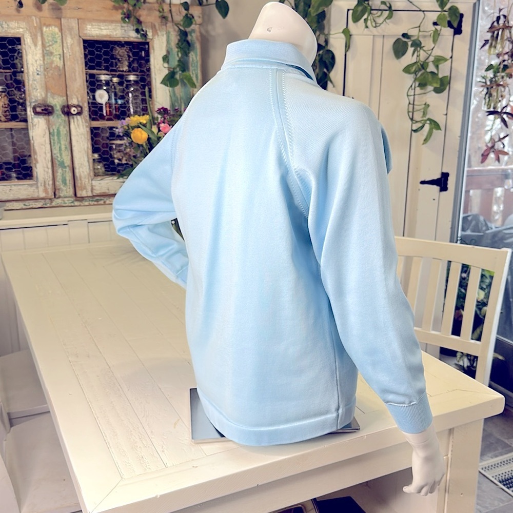 Vintage 1970s SILAN TREVIRA made in Italy, grandmacore baby blue cardigan sm - Picture 6 of 12